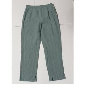 Women's Ralph Lauren Linen Blend Sea Foam Blue Trouser Ankle Pants, Size 6